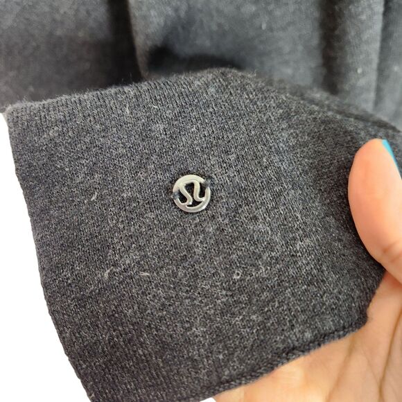 LULULEMON Top Womens One Size Heathered Black After Asana Wrap Sweater Cape - Picture 7 of 7
